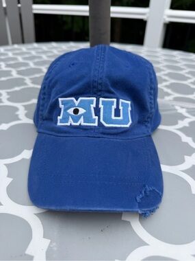 Disney Parks Pixar Monsters University Blue Adult Distressed Hat EUC